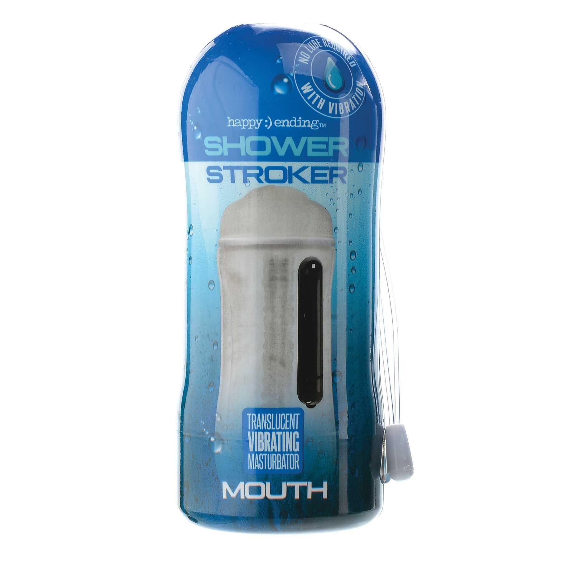 Happy Ending Vibrating Shower Stroker - Mouth male masturbator