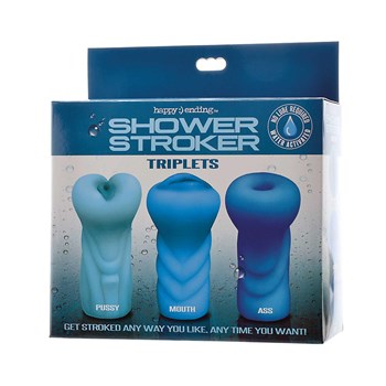 Shower Stroker Triplets male masturbator