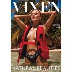 Blonde female posed outdoors wearing bikini bottoms and life jacket displaying cleavage Vixen
