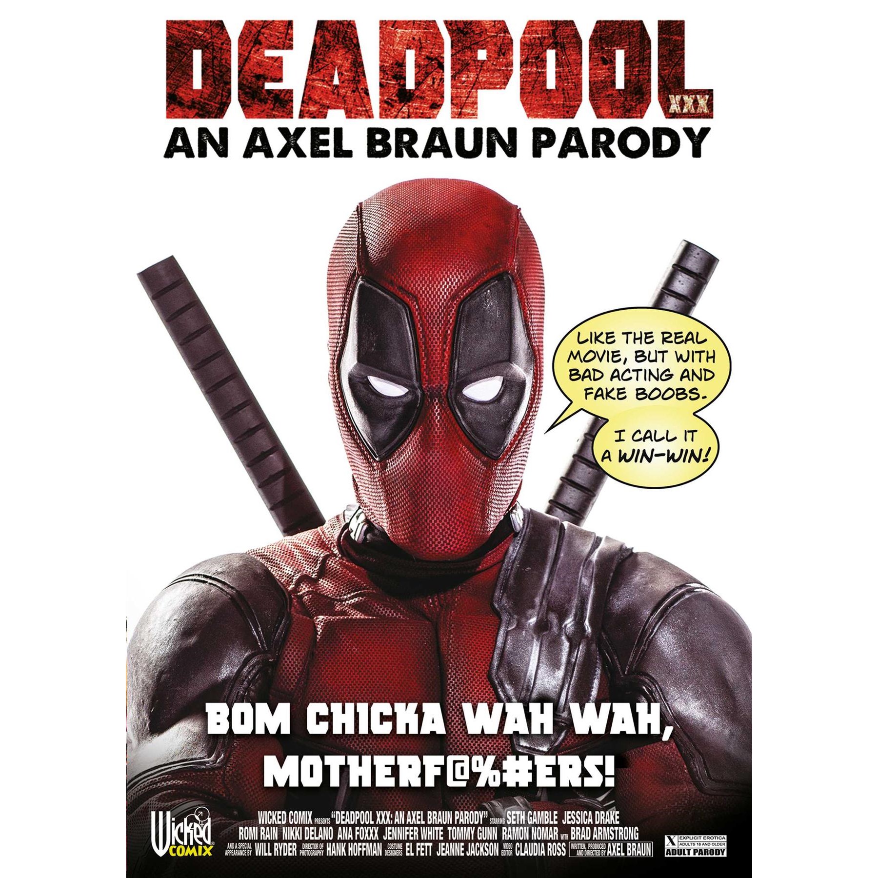 Individual wearing Marvel hero costume deadpool