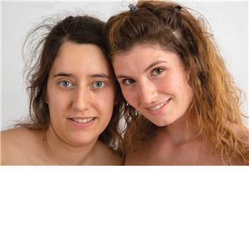 Headshot of two brunette females