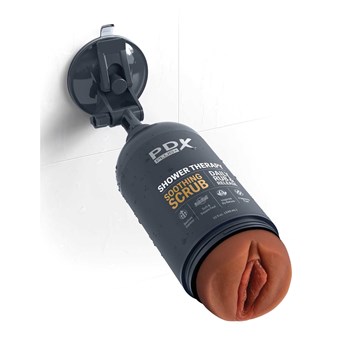 PDX Plus Shower Therapy Soothing Scrub Discreet Stroker male masturbator brown