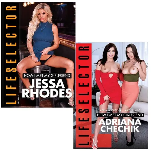 Adriana Chechik & Jessa Rhodes combo box images brunette and blonde  females displaying cleavage